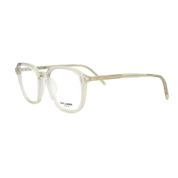 NEW Saint Laurent 53mm Transparent Round Optical Eyeglasses Beige - Picture 1 of 12